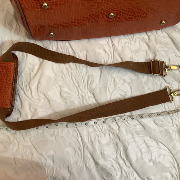EUC Samantha Brown orange travel satchel carryon crossbody bag - Picture 12 of 14